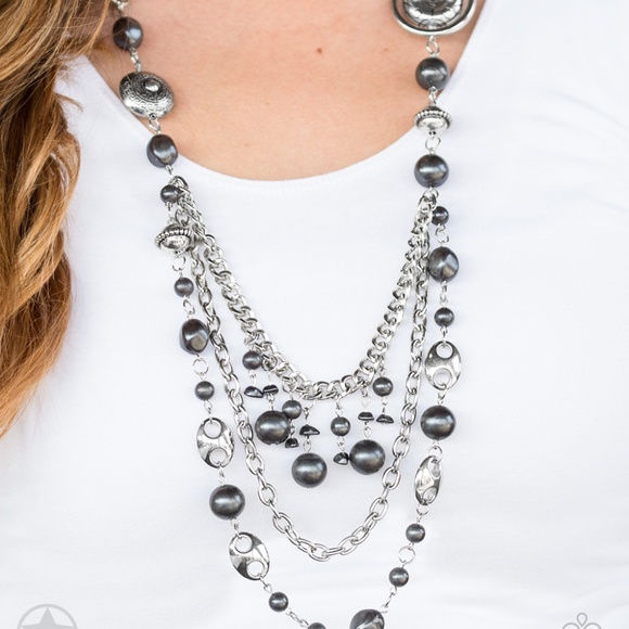 Paparazzi Jewelry - All The Trimmings - Black, Necklace and Earrings